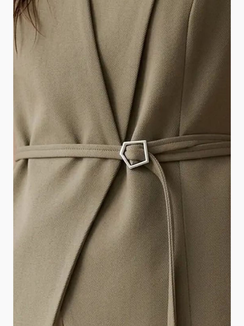 Gilet in crêpe con cintura my fashion Cachi - Kiabi