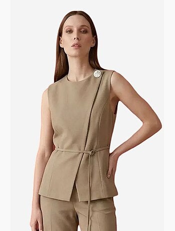 Gilet in crêpe con cintura my fashion