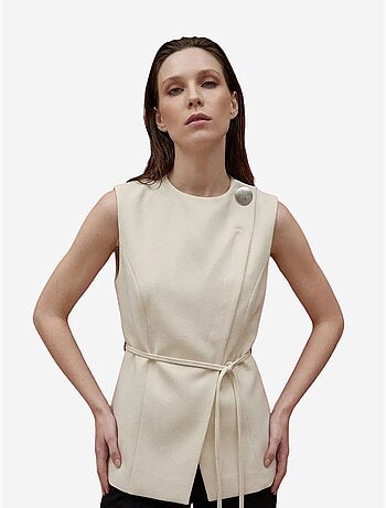 Gilet in crêpe con cintura my fashion