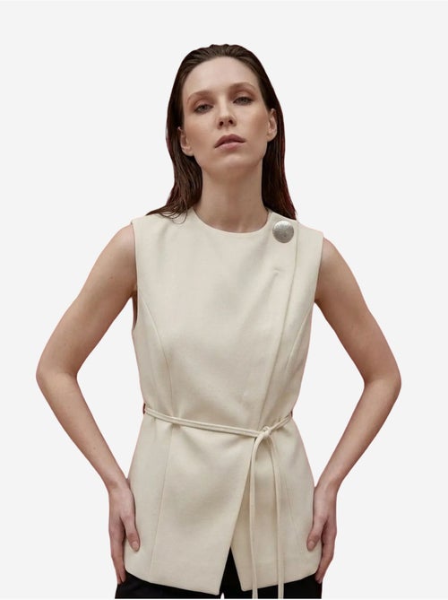 Gilet in crêpe con cintura my fashion - Kiabi