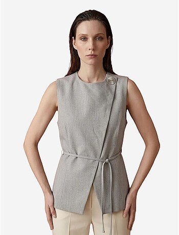 Gilet in crêpe con cintura my fashion