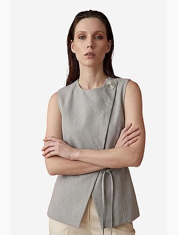 Gilet in crêpe con cintura my fashion