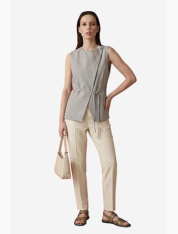 Gilet in crêpe con cintura my fashion