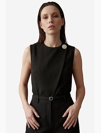 Gilet in crêpe con cintura my fashion