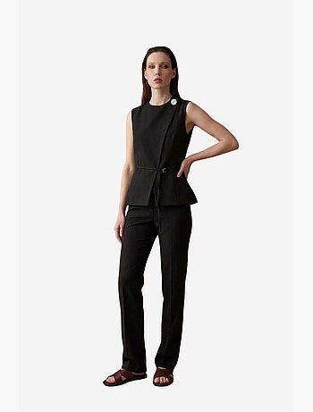 Gilet in crêpe con cintura my fashion