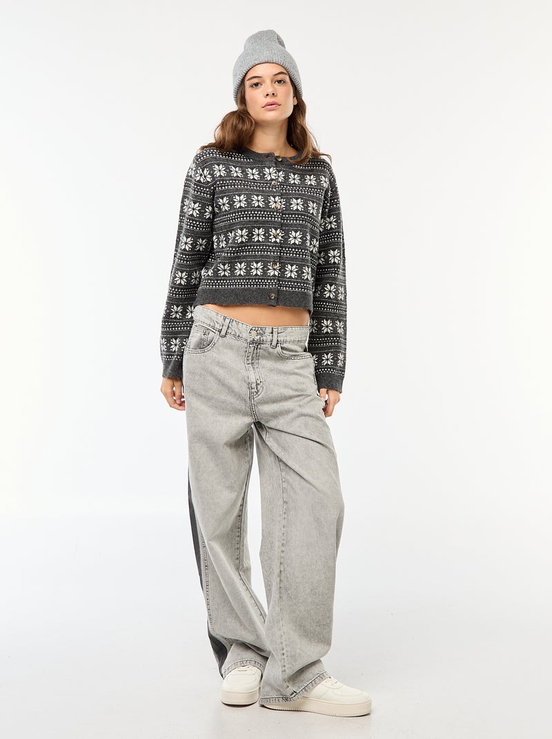 Gilet in jacquard Grigio - Kiabi
