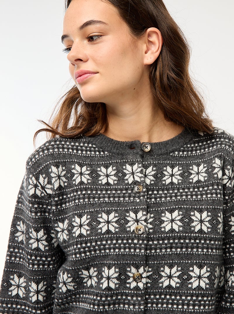 Gilet in jacquard Grigio - Kiabi