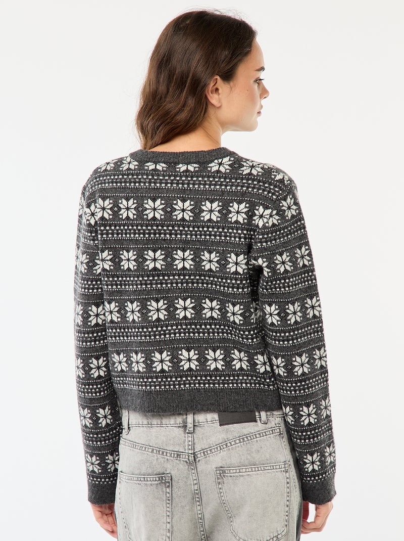 Gilet in jacquard Grigio - Kiabi
