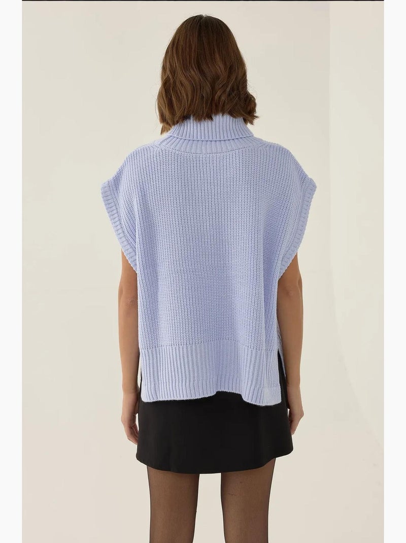 Gilet in maglia a collo alto relaxed fit hiccup Blu - Kiabi
