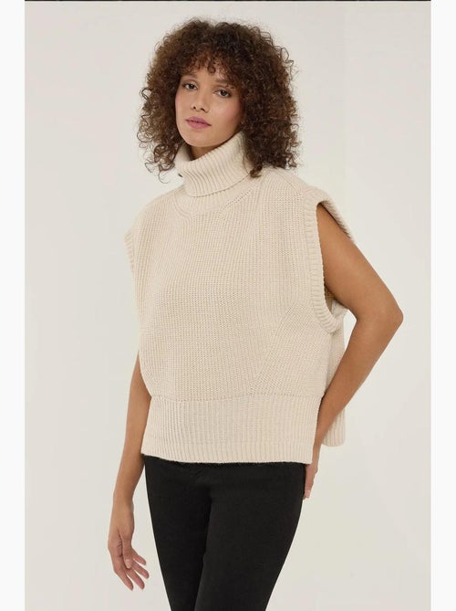 Gilet in maglia a collo alto relaxed fit hiccup - Kiabi Gilet in maglia a collo alto relaxed fit hiccup - Kiabi