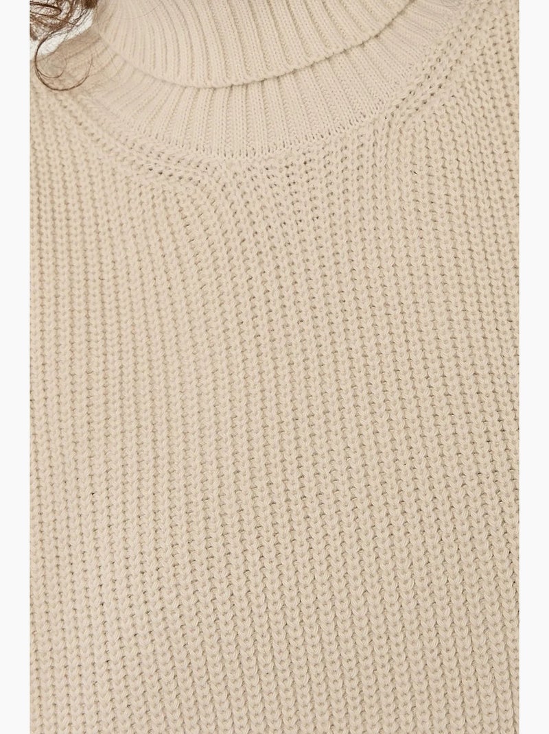 Gilet in maglia a collo alto relaxed fit hiccup Crema - Kiabi