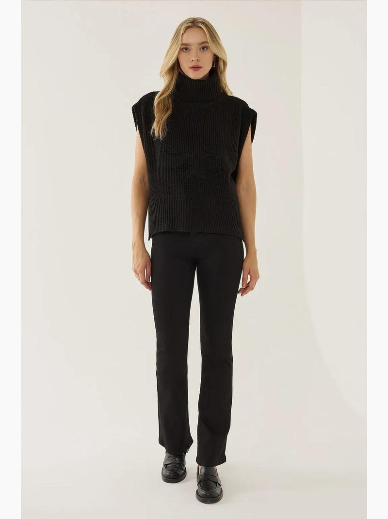 Gilet in maglia a collo alto relaxed fit hiccup Nero - Kiabi