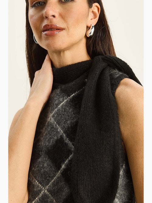Gilet in maglia a coste spesse con dolcevita lucci - Kiabi Gilet in maglia a coste spesse con dolcevita lucci - Kiabi