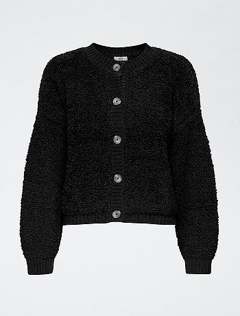 Cardigan in maglia a girocollo tinta unita