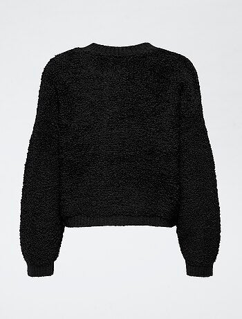 Cardigan in maglia a girocollo tinta unita
