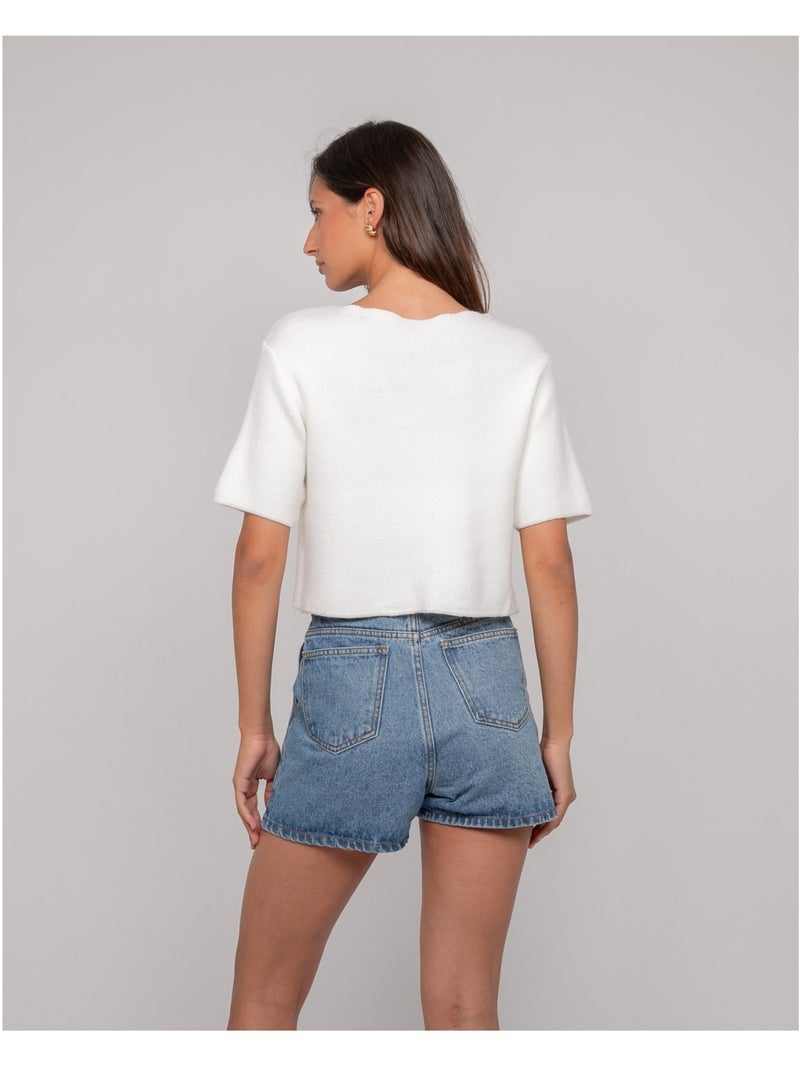 Gilet in maglia a maniche corte KODALIE Bianco - Kiabi