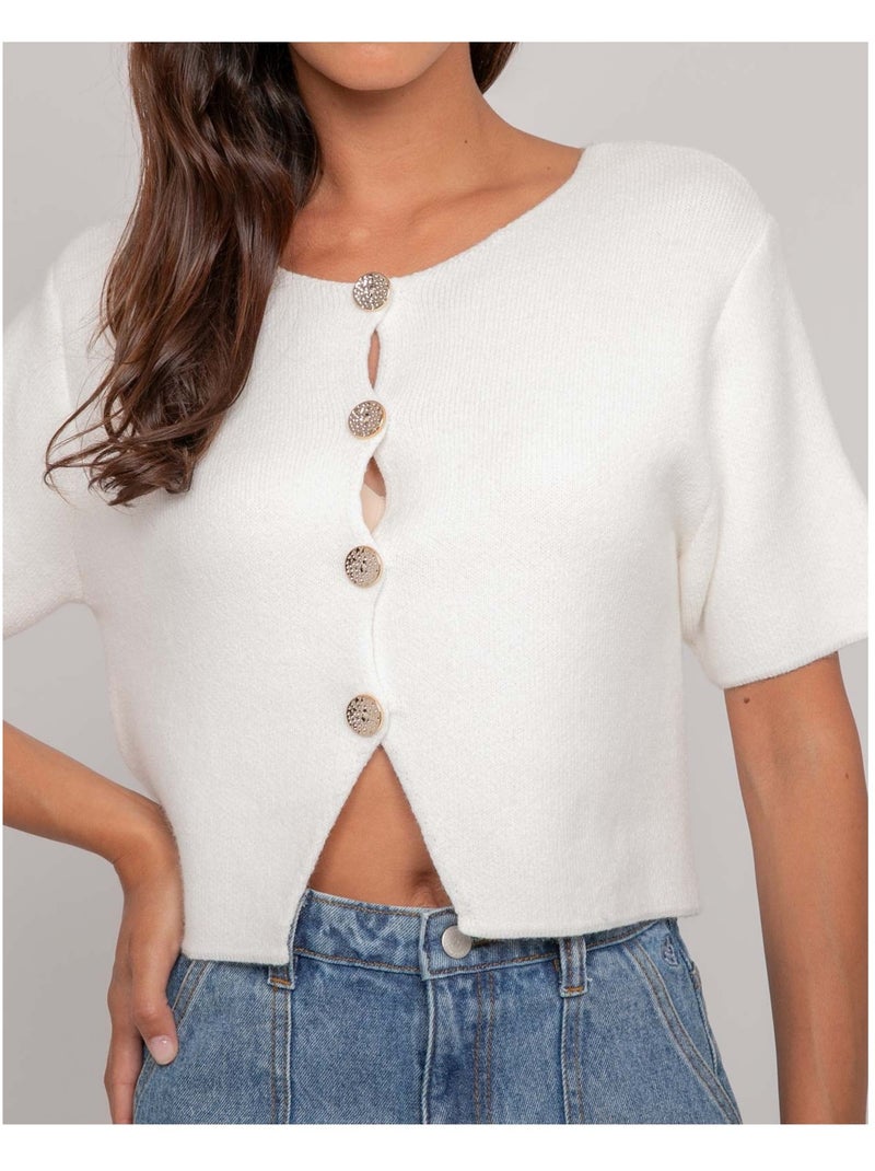 Gilet in maglia a maniche corte KODALIE Bianco - Kiabi