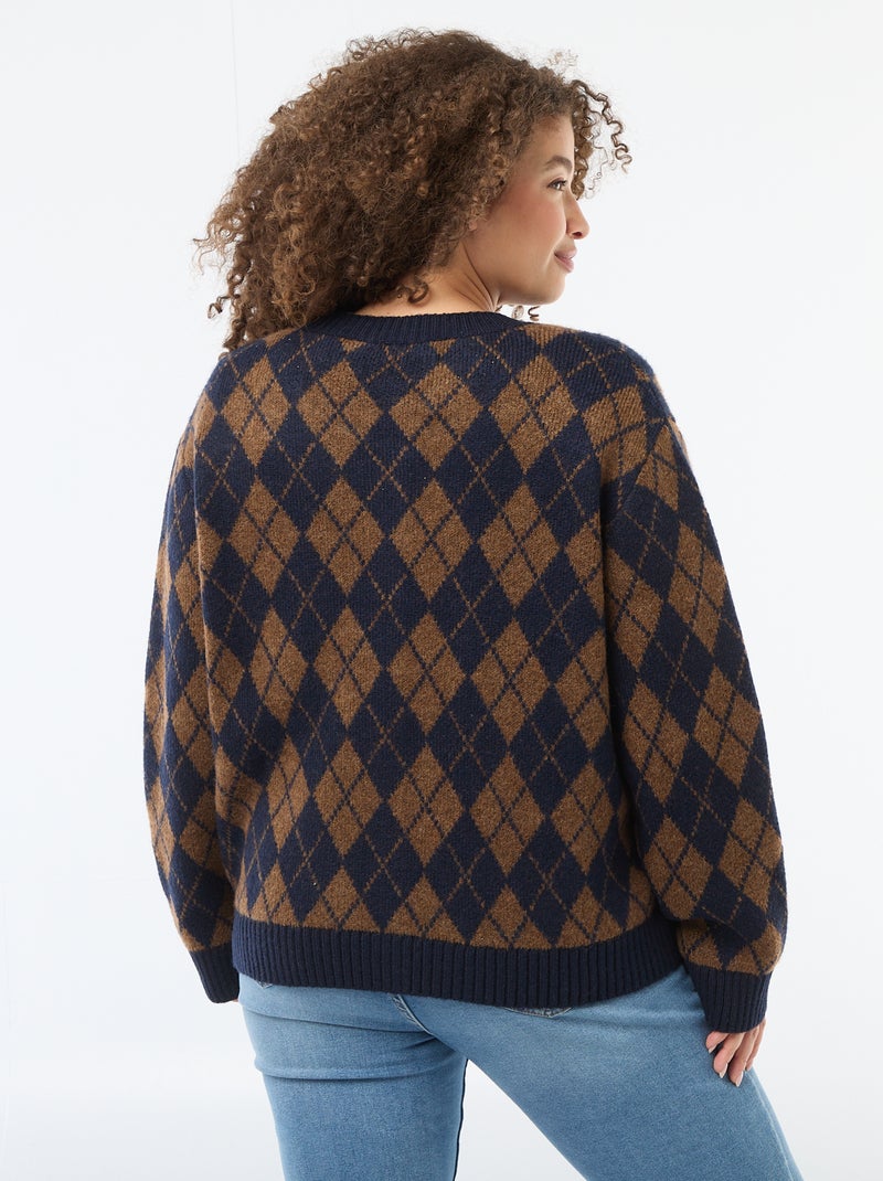 Gilet in maglia a punto grosso Blu - Kiabi