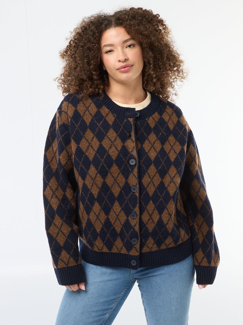 Gilet in maglia a punto grosso Blu - Kiabi
