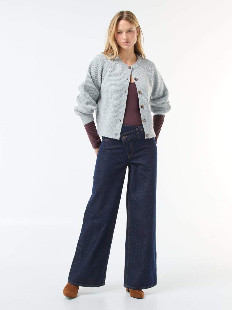 Gilet in maglia a punto grosso Grigio - Kiabi