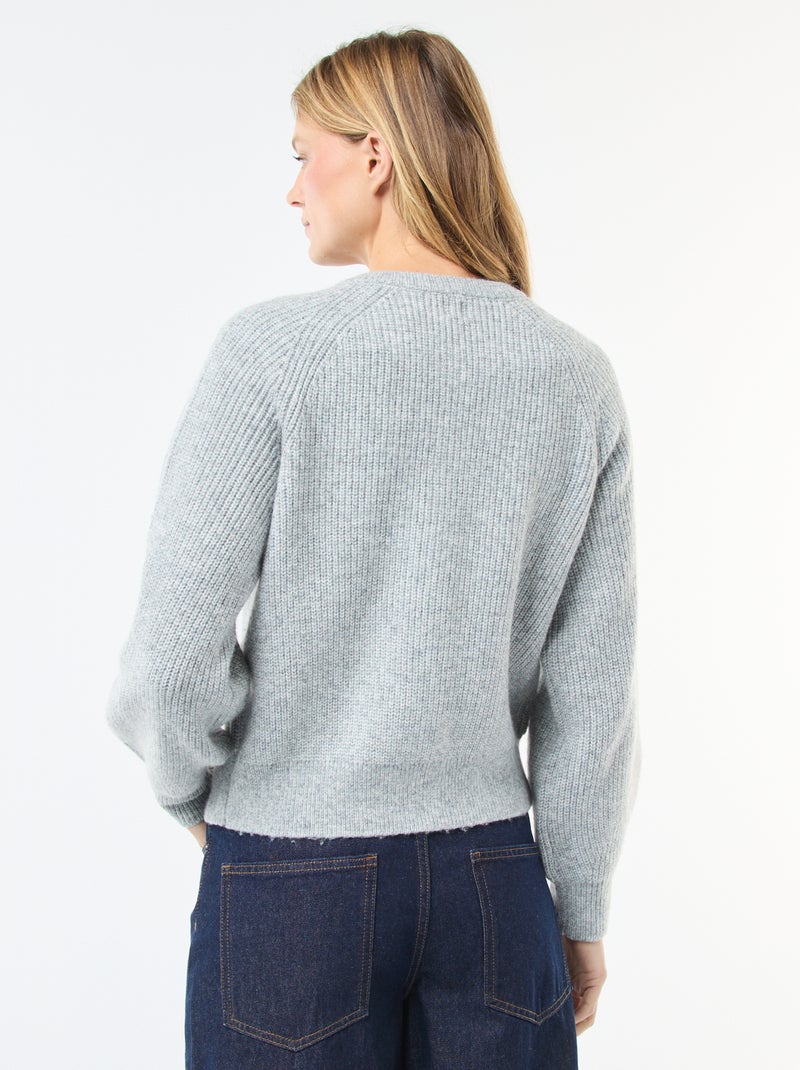 Gilet in maglia a punto grosso Grigio - Kiabi