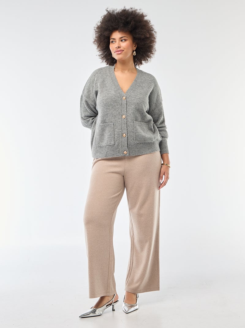 Gilet in maglia a punto grosso Grigio - Kiabi