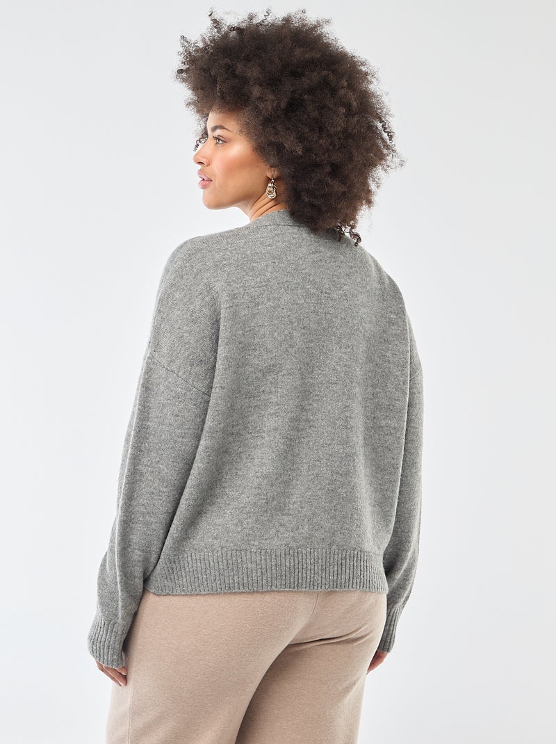 Gilet in maglia a punto grosso Grigio - Kiabi