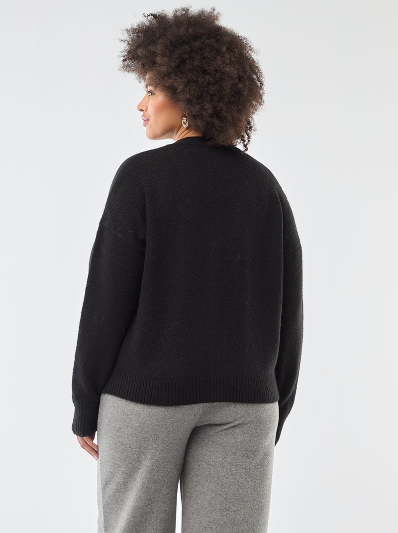 Gilet in maglia a punto grosso Nero - Kiabi