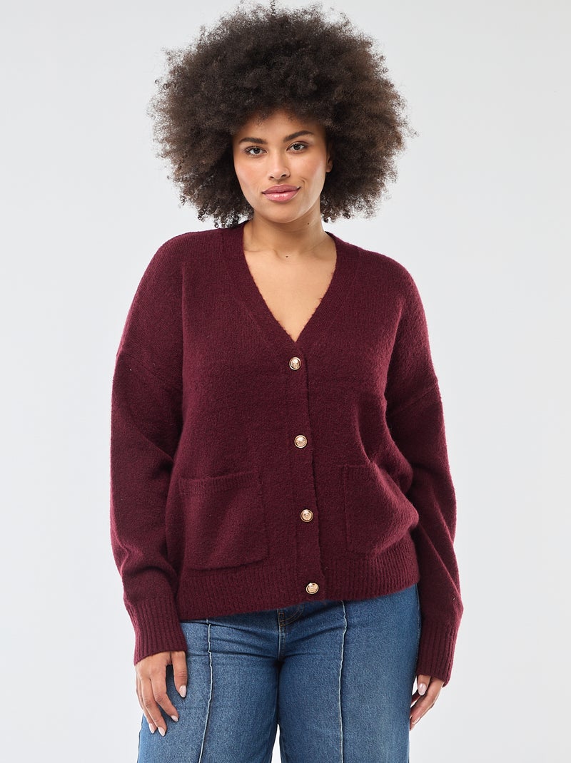 Gilet in maglia a punto grosso Rosso - Kiabi