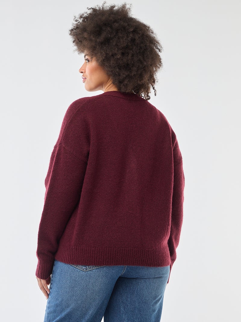 Gilet in maglia a punto grosso Rosso - Kiabi