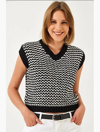 Gilet in maglia a righe lucci