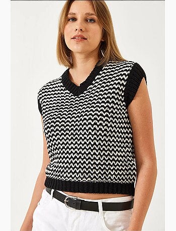 Gilet in maglia a righe lucci