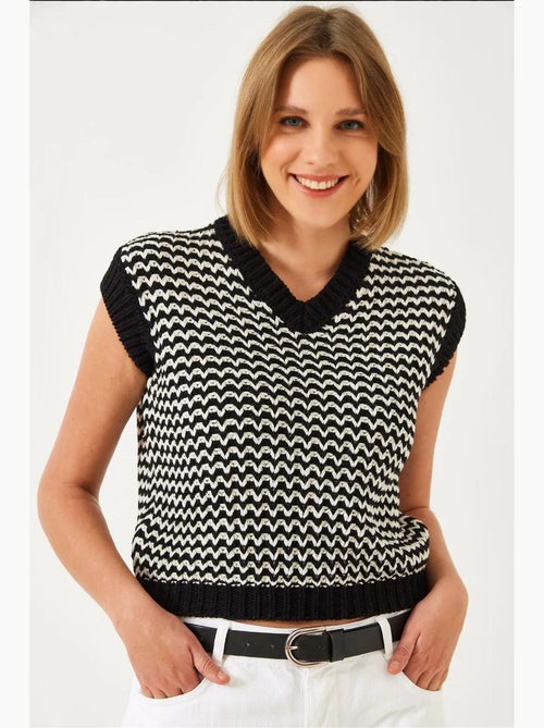 Gilet in maglia a righe lucci - Kiabi Gilet in maglia a righe lucci - Kiabi