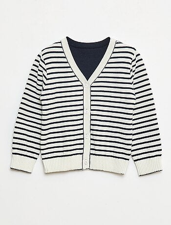 Gilet in maglia a righe reversibile