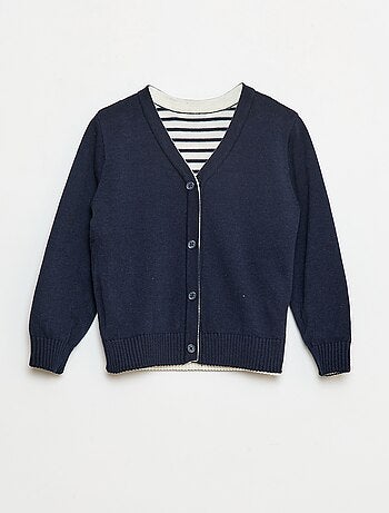 Gilet in maglia a righe reversibile