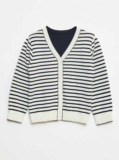 Gilet in maglia a righe reversibile - Kiabi