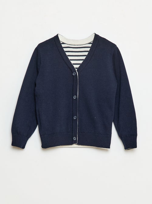 Gilet in maglia a righe reversibile - Kiabi