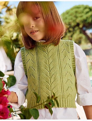 Gilet in maglia a traforo