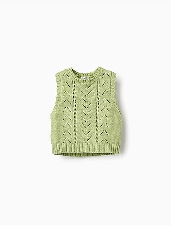 Gilet in maglia a traforo