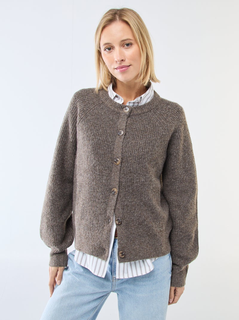 Gilet in maglia a trama grossa Marrone - Kiabi