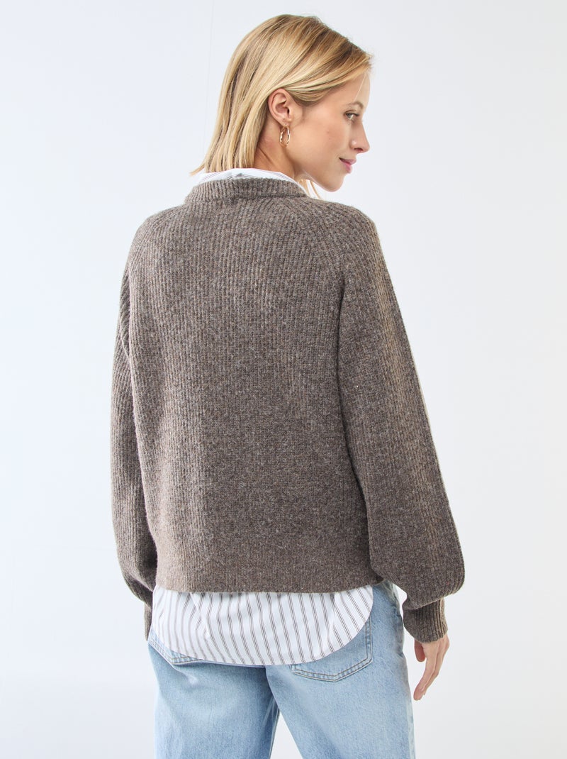 Gilet in maglia a trama grossa Marrone - Kiabi