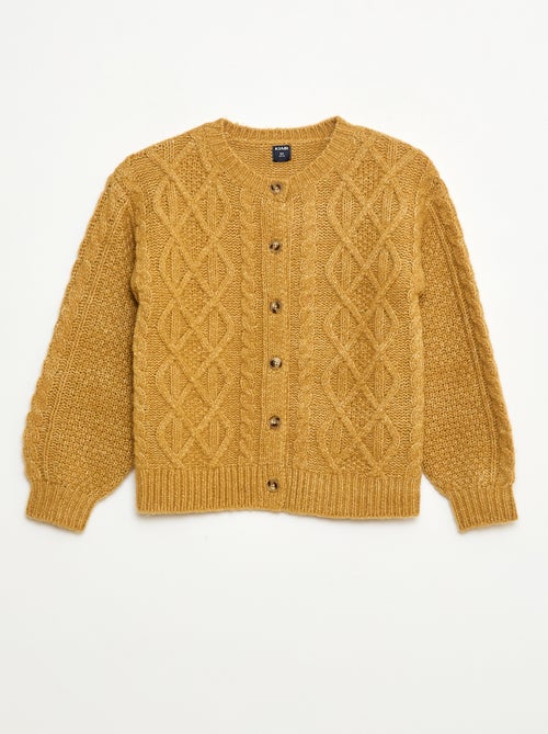 Gilet in maglia a trecce con apertura abbottonata - Kiabi