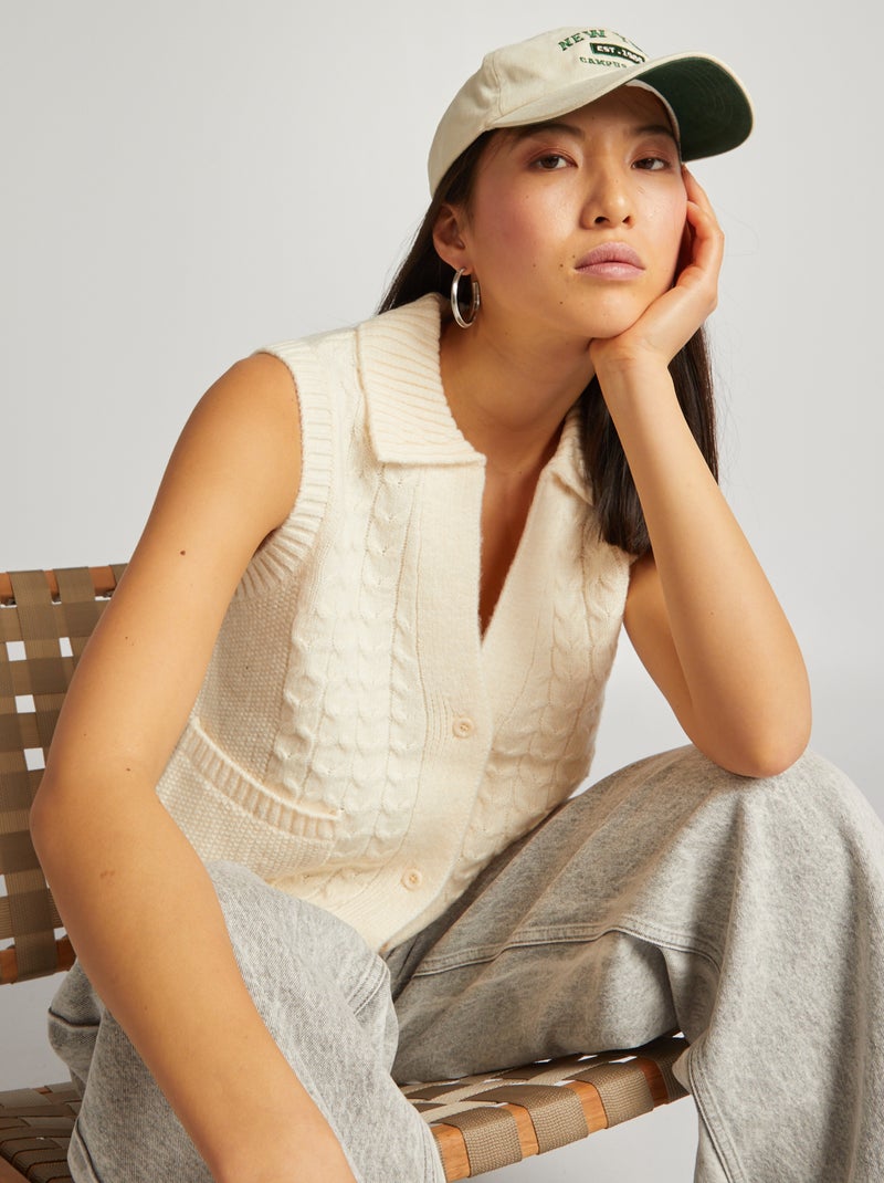 Gilet in maglia BIANCO - Kiabi