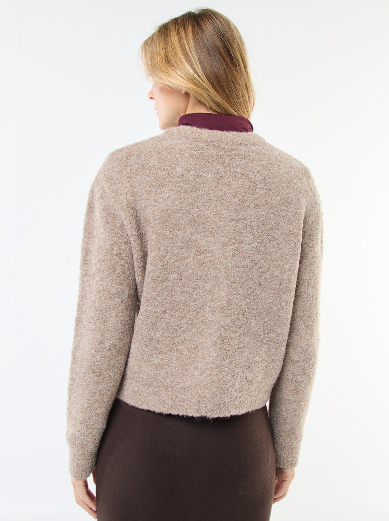 Gilet in maglia bouclé Beige - Kiabi