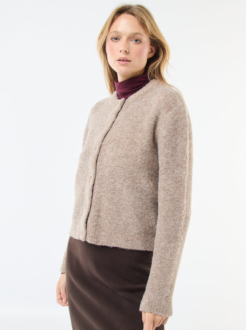 Gilet in maglia bouclé Beige - Kiabi