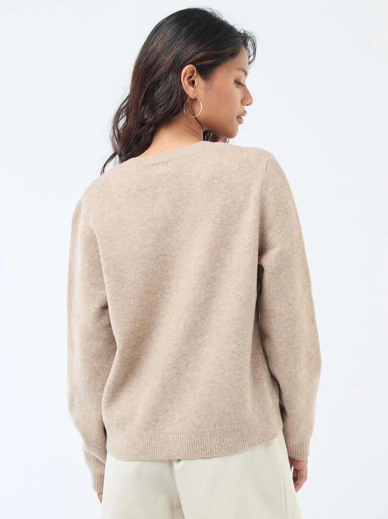 Gilet in maglia con bottoni dorati Beige - Kiabi