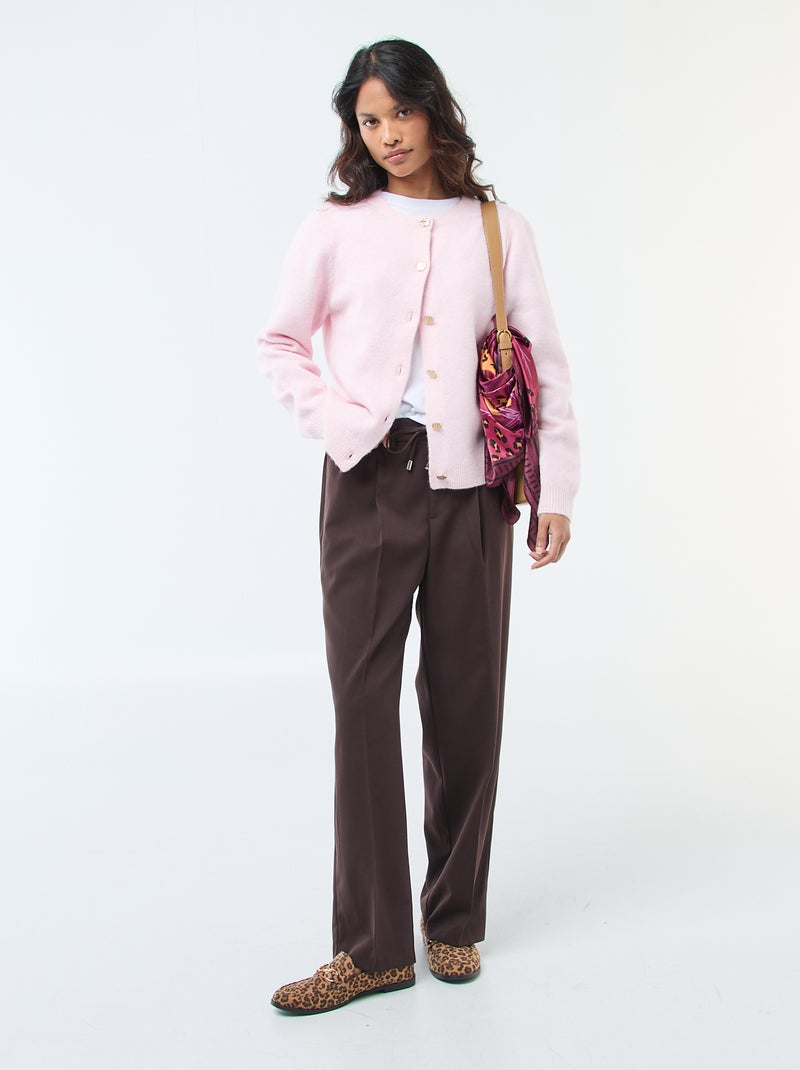 Gilet in maglia con bottoni dorati Rosa - Kiabi