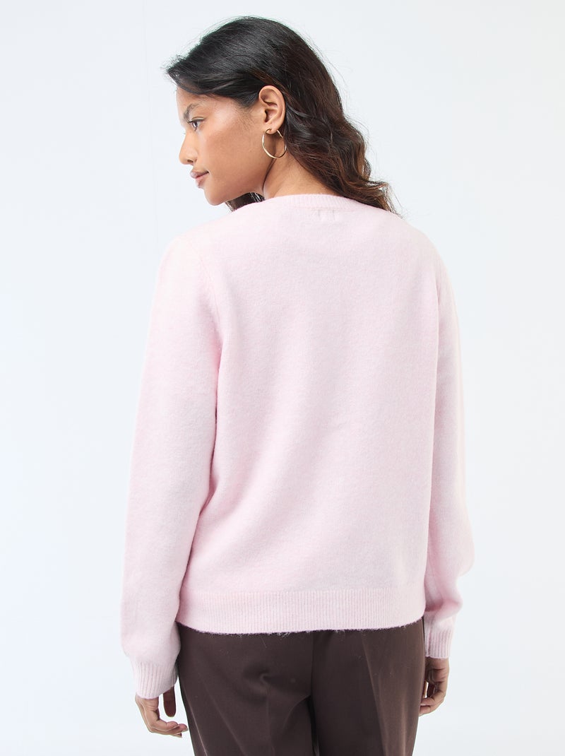 Gilet in maglia con bottoni dorati Rosa - Kiabi