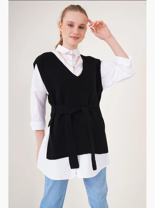 Gilet in maglia con cintura bdart - Kiabi