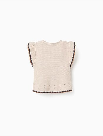 Gilet in maglia con crochet e volant brothers & sisters